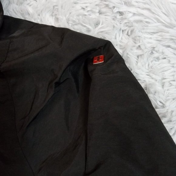 Swiss Tech Womens Jacket Windbreaker Black XL Kangaroo Pockets Liner Cinch Waist - Picture 5 of 15